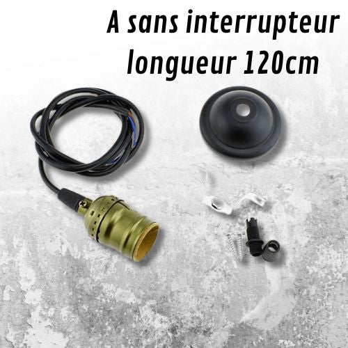 Porte-lampe en laiton de style industriel vintage pour décoration