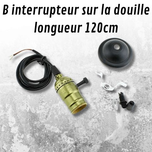 Porte-lampe en laiton de style industriel vintage pour décoration