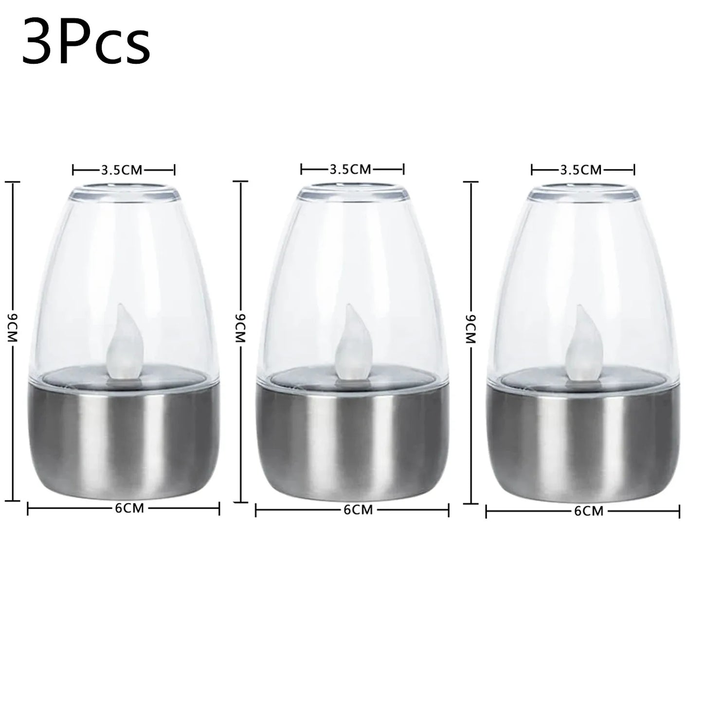 bougie solaire 3 pièces