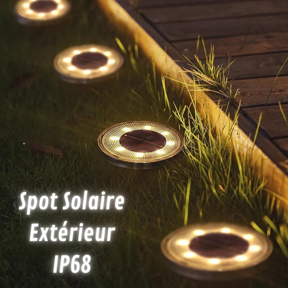 Spot solaire extérieur IP68, encastrable ou à planter.
