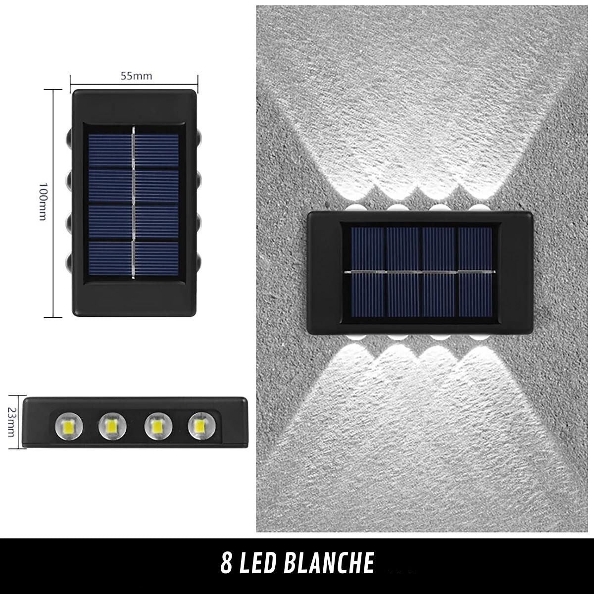 Applique murale solaire extérieure étanche éclairage vers le haut et bas - Habitat Bois Lumière