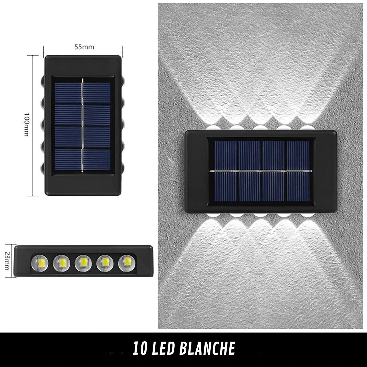 Applique murale solaire extérieure étanche éclairage vers le haut et bas - Habitat Bois Lumière