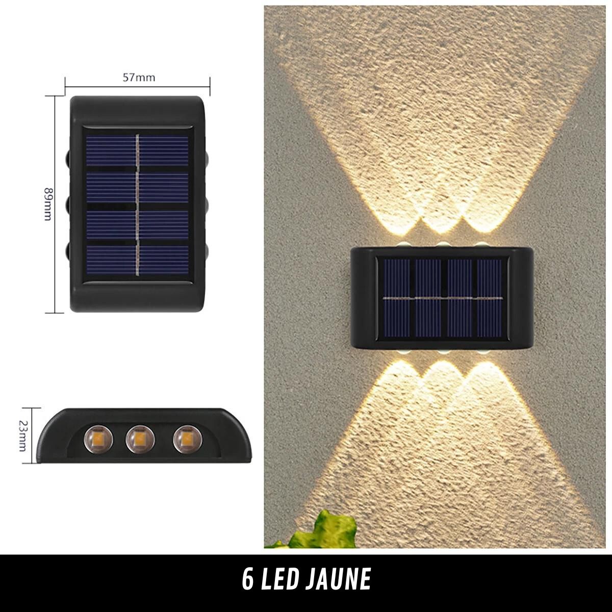 Applique murale solaire extérieure étanche éclairage vers le haut et bas - Habitat Bois Lumière
