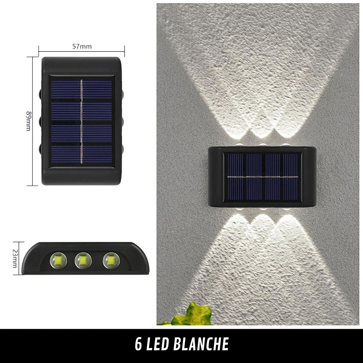 Applique murale solaire extérieure étanche éclairage vers le haut et bas - Habitat Bois Lumière