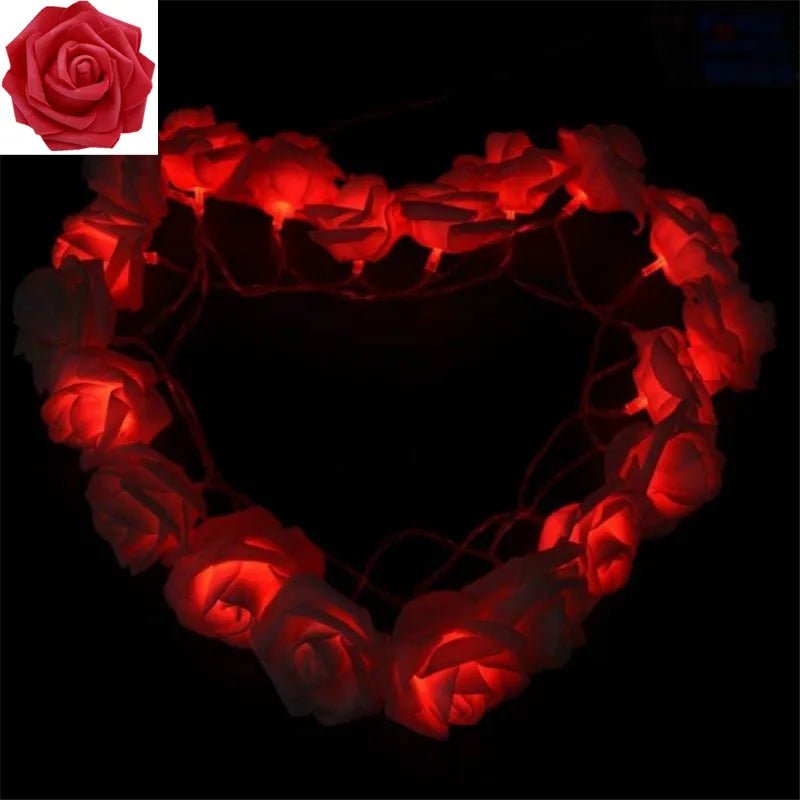 Guirlande de rose LED décoration de Noël, mariage, Saint Valentin - Habitat Bois Lumière