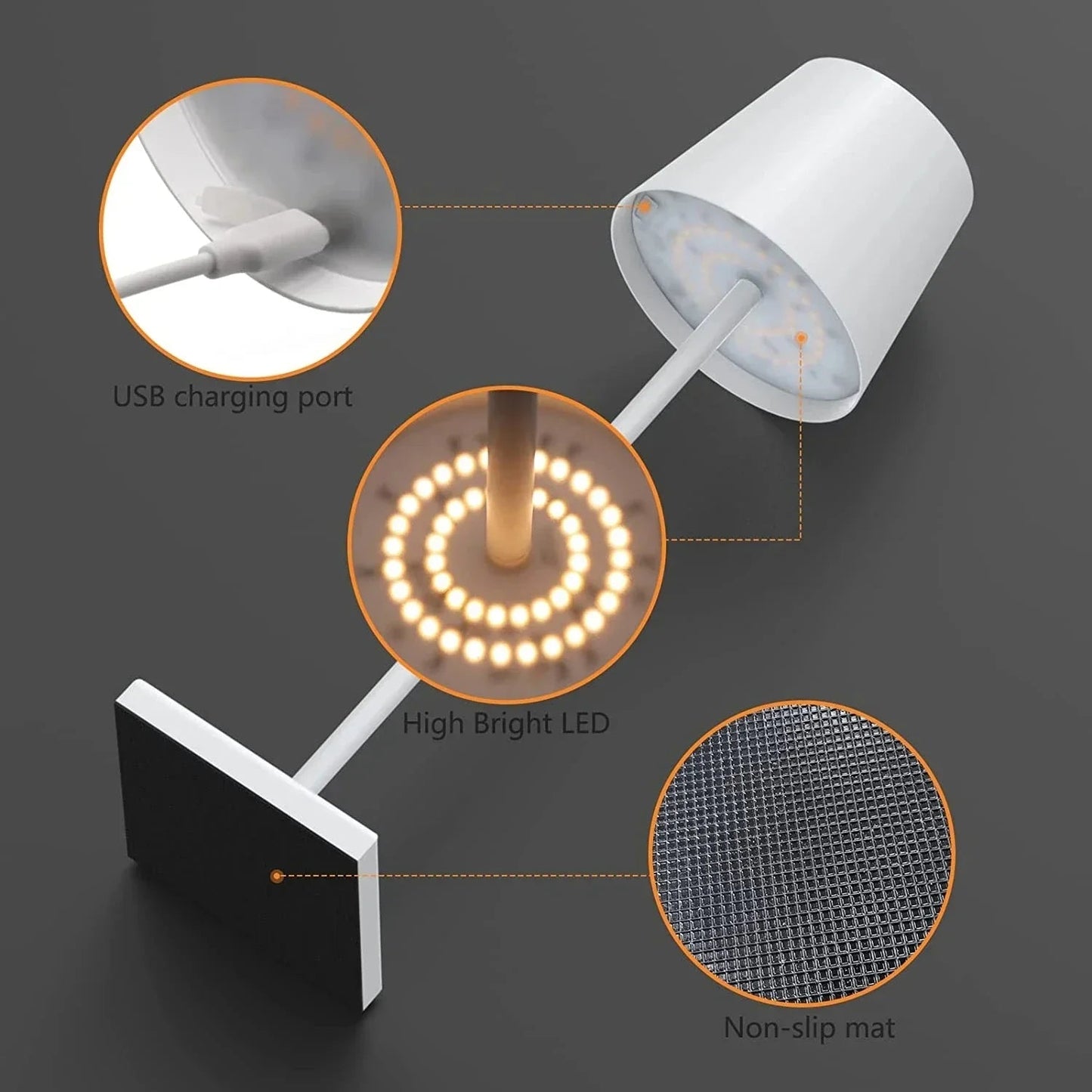 Lampe de bureau portable à LED rechargeable. - Habitat Bois Lumière