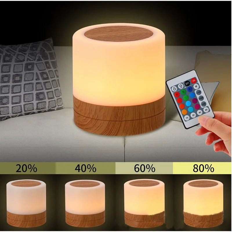 Lampe de table de chevet à capteur tactile LED variable 7 couleurs - Habitat Bois Lumière