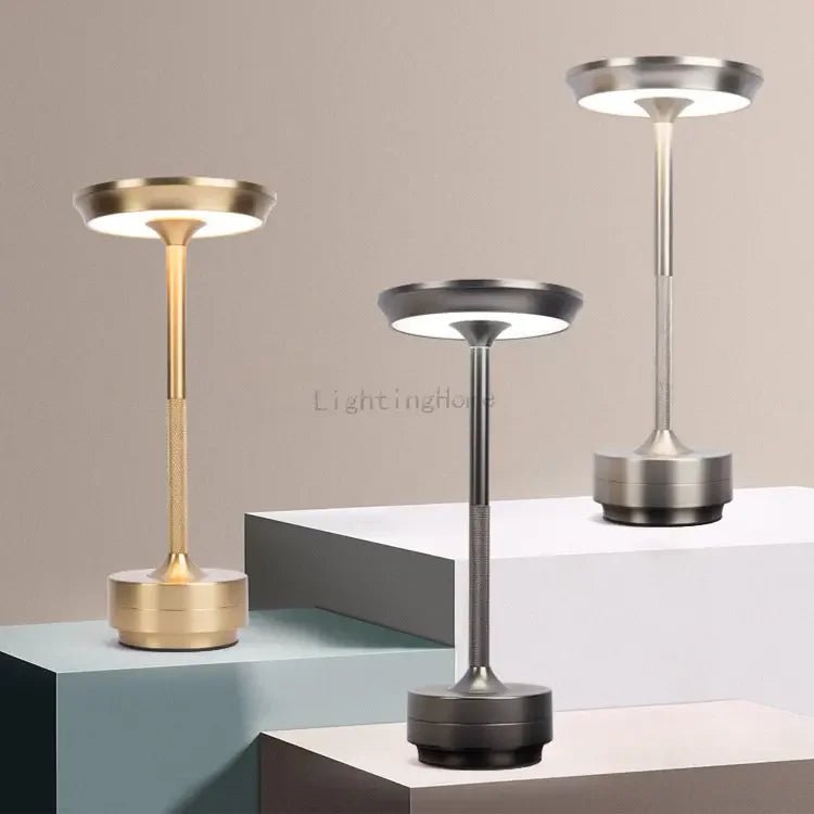 Lampe de table LED en aluminium avec fonction tactile, portable et sans fil - Habitat Bois Lumière