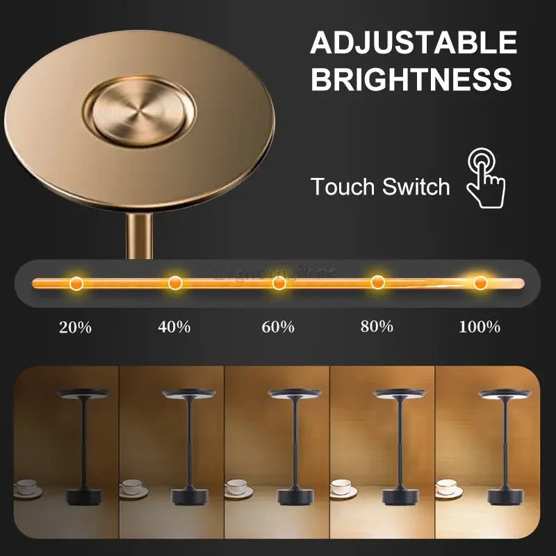 Lampe de table LED en aluminium avec fonction tactile, portable et sans fil - Habitat Bois Lumière