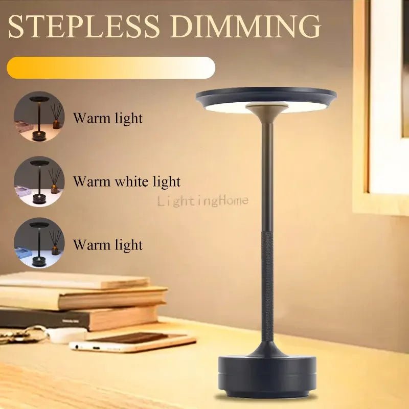 Lampe de table LED en aluminium avec fonction tactile, portable et sans fil - Habitat Bois Lumière