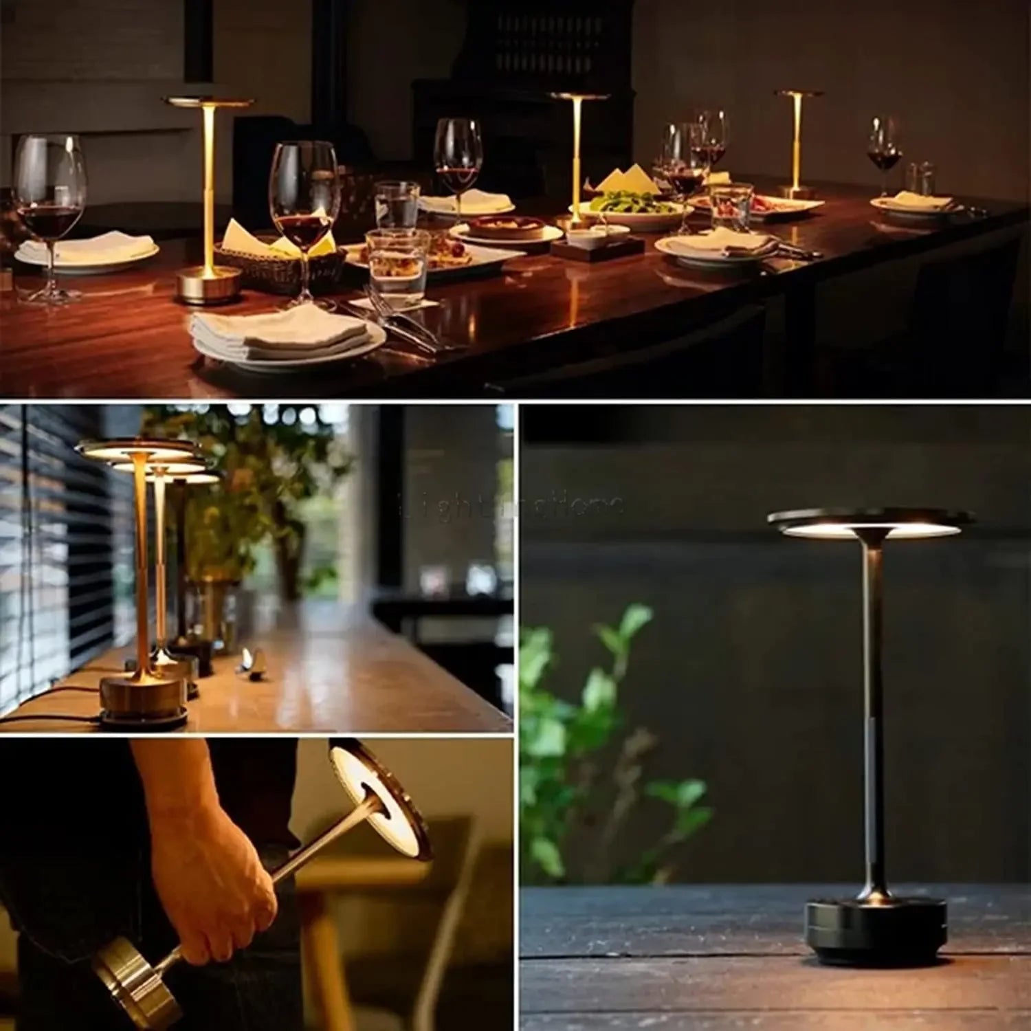 Lampe de table LED en aluminium avec fonction tactile, portable et sans fil - Habitat Bois Lumière