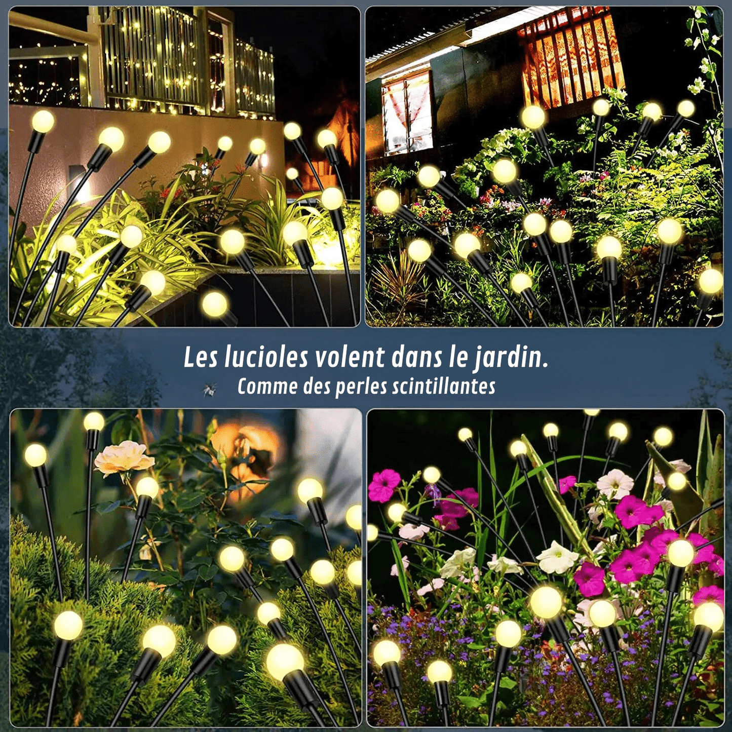 Lumières de jardin solaires luciole LED, étanches - Habitat Bois Lumière