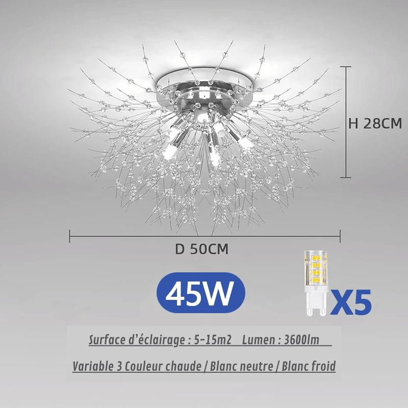 Lustre nordique pour salon, créatif, style floral - Habitat Bois Lumière