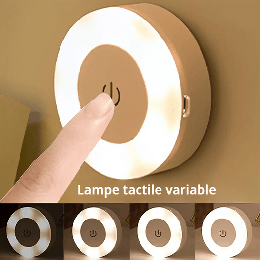 Mini veilleuse LED tactile, rechargeable, ou piles, avec base magnétique - Habitat Bois Lumière