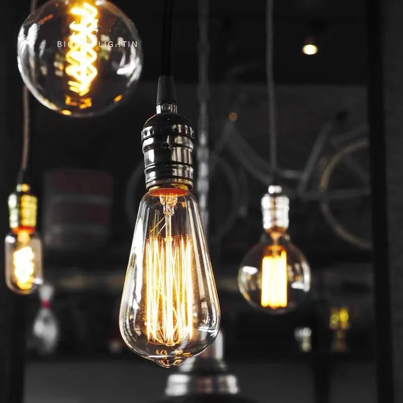 Porte-lampe en laiton de style industriel vintage pour décoration - Habitat Bois Lumière
