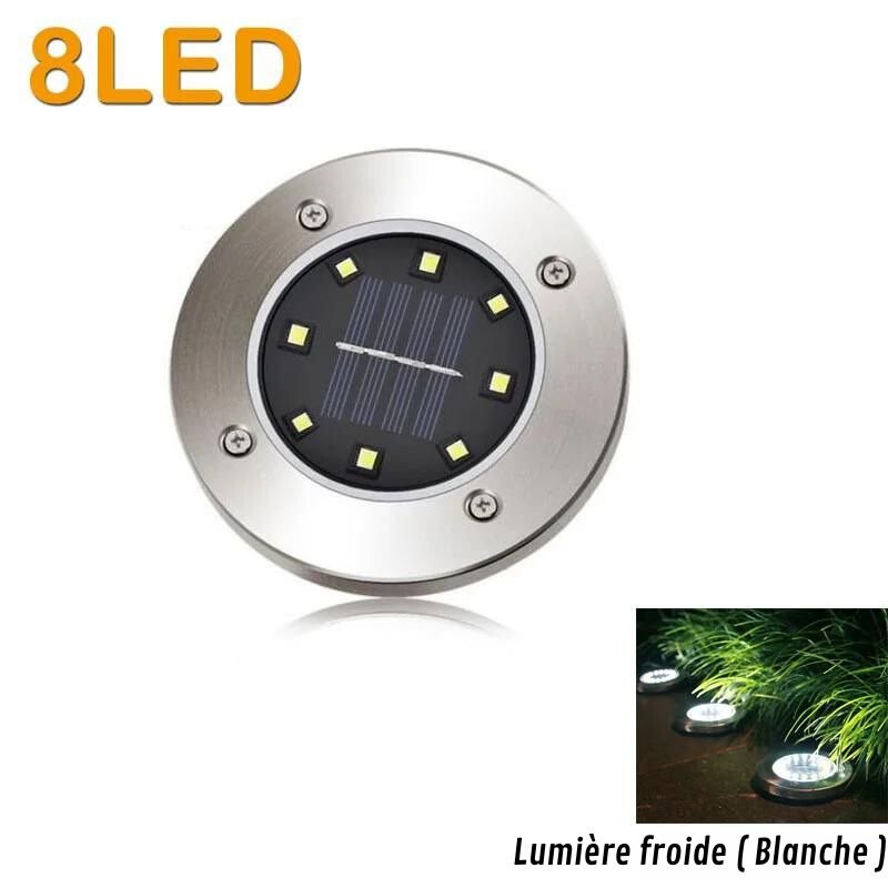 Spot solaire enterré de 8/20 LED pour l'extérieur - Habitat Bois Lumière