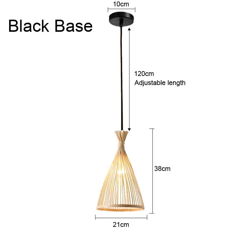 Suspensions en bambou tissé à la main, lustre de plafond style rotin - Habitat Bois Lumière