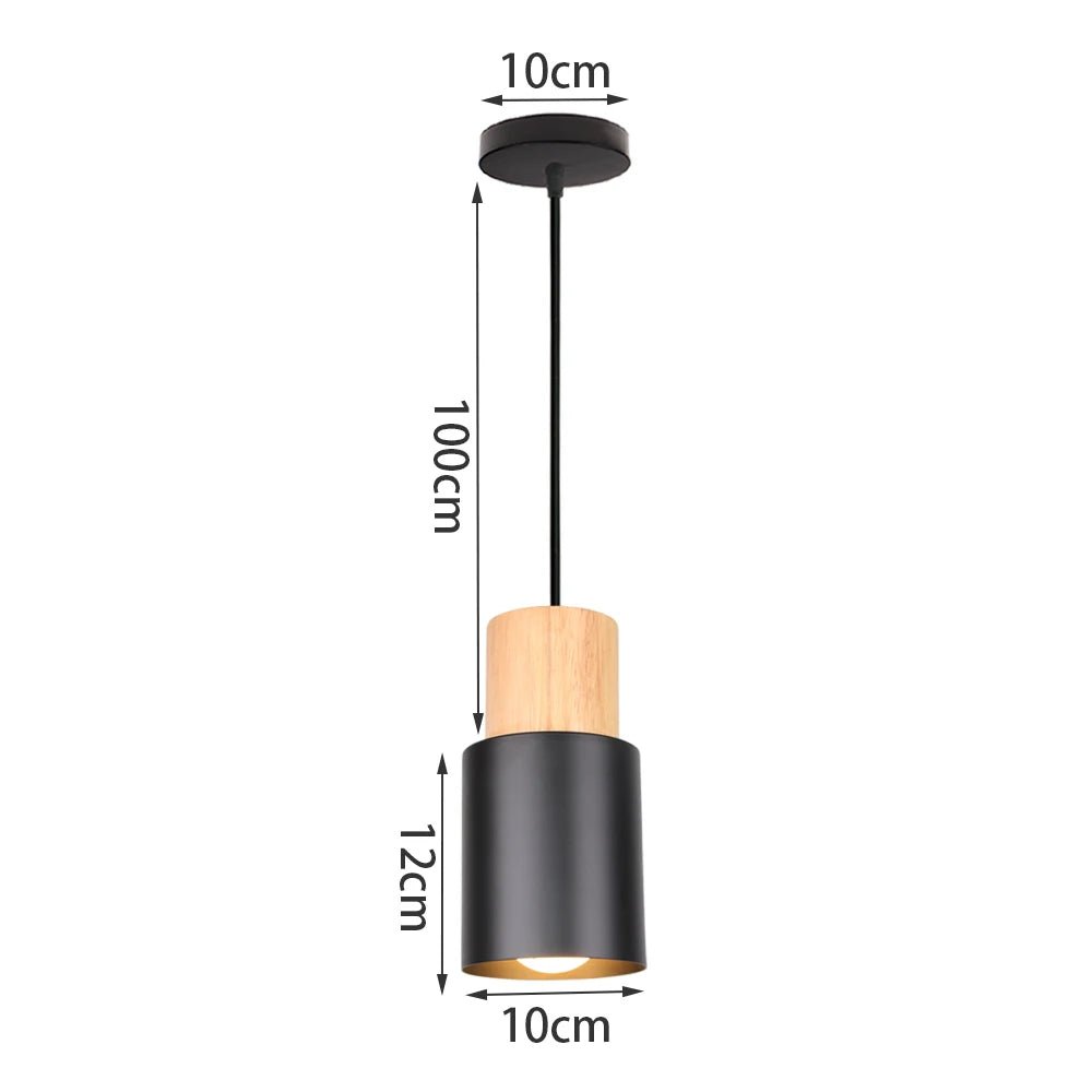 Suspensions industrielles en bois, abat-jour E27, luminaires suspendus - Habitat Bois Lumière