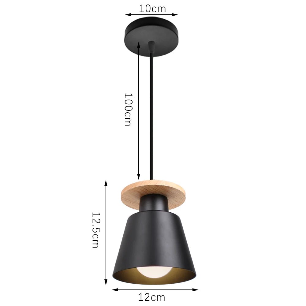 Suspensions industrielles en bois, abat-jour E27, luminaires suspendus - Habitat Bois Lumière