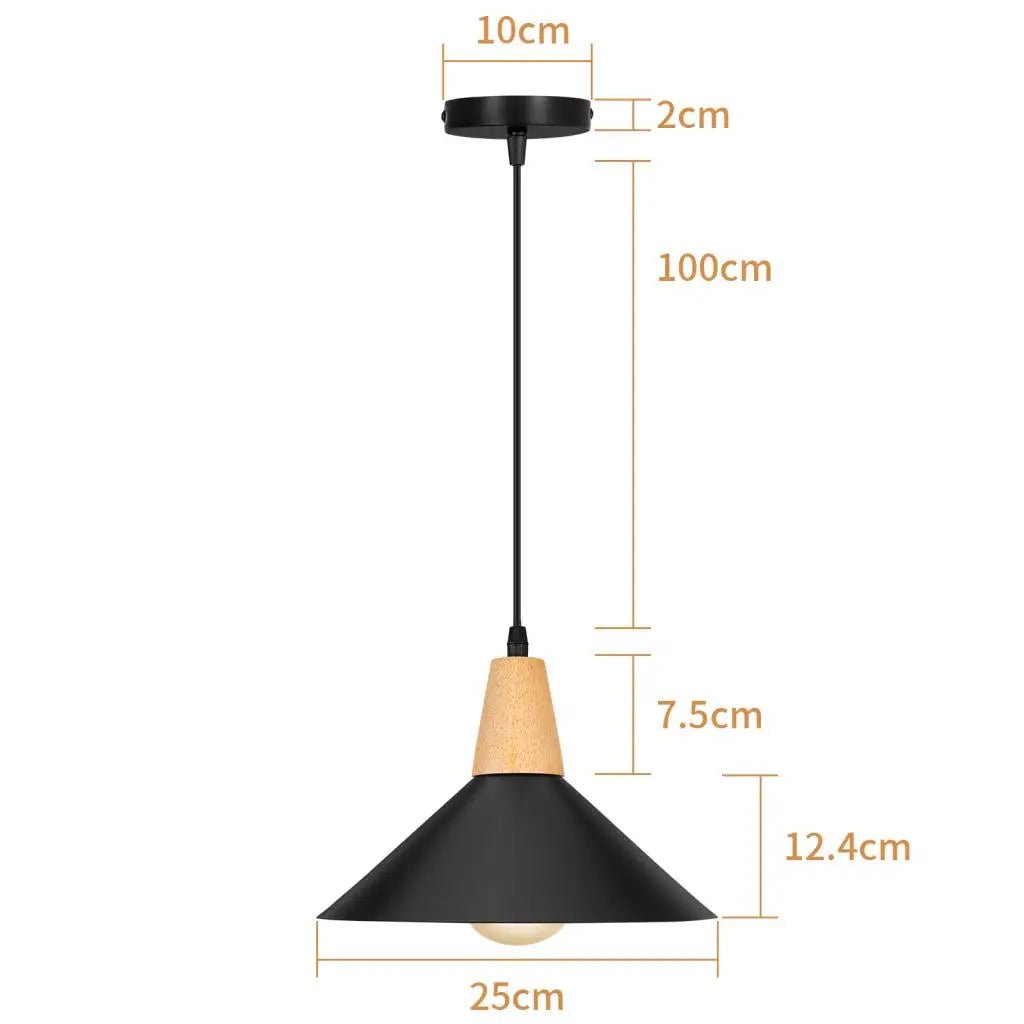 Suspensions industrielles en bois, abat-jour E27, luminaires suspendus - Habitat Bois Lumière