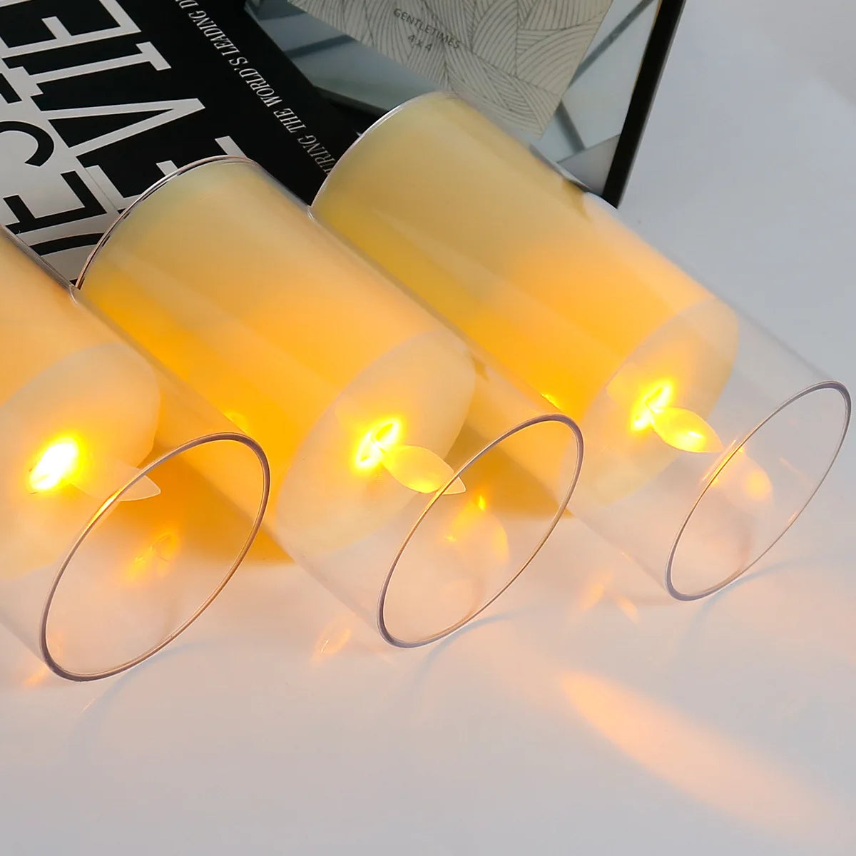 Bougie LED Réaliste avec Effet Flamme pour l'intérieur