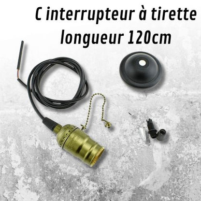 Porte-lampe en laiton de style industriel vintage pour décoration