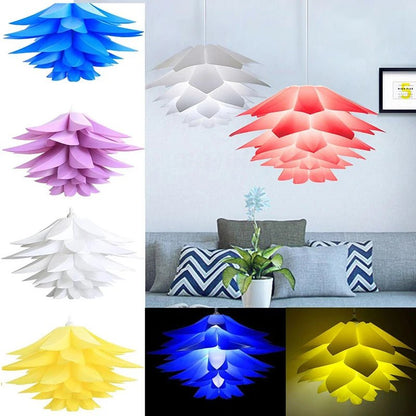 Abat-jour de lustre DIY en forme de lotus de 50 cm - Habitat Bois Lumière