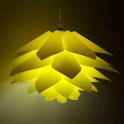 Abat-jour de lustre DIY en forme de lotus de 50 cm - Habitat Bois Lumière