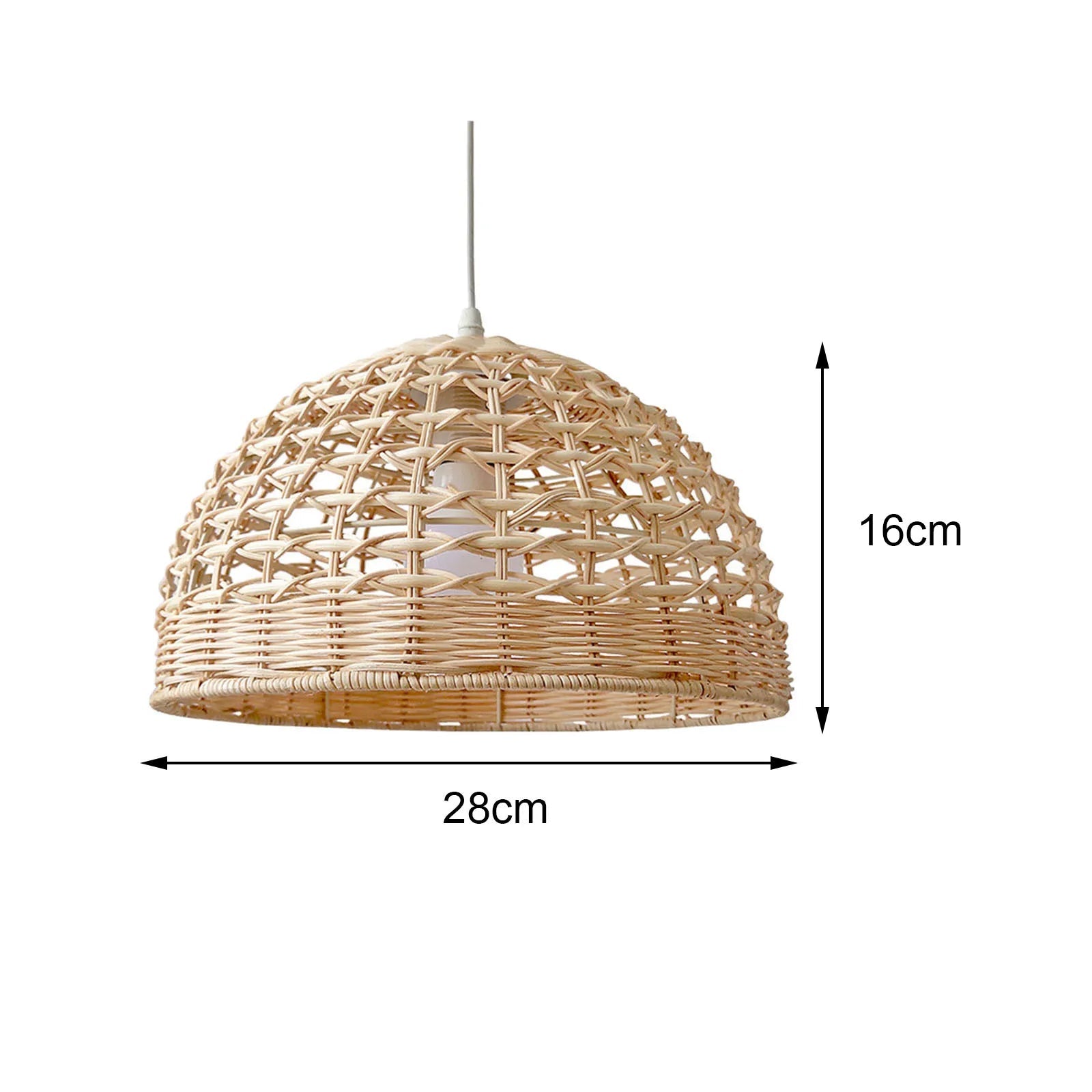 Abat-jour rotin naturel pour lustre, osier tissé luminaire suspendu. - Habitat Bois Lumière