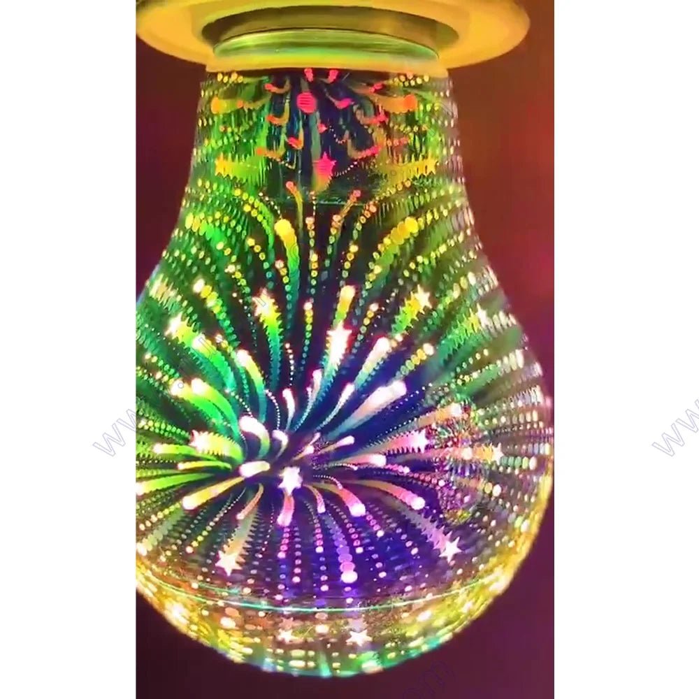 Ampoule led 3d décorative effet Arc en ciel , Feu d'artifice - Habitat Bois Lumière