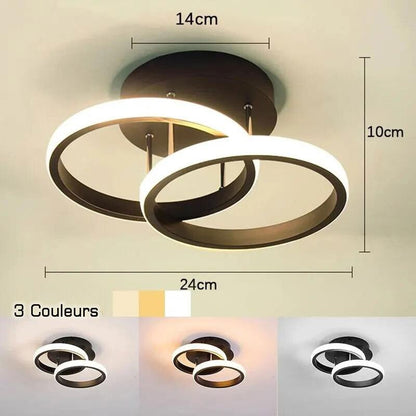 Lampe de plafond à LED à trois couleurs, style moderne - Habitat Bois Lumière