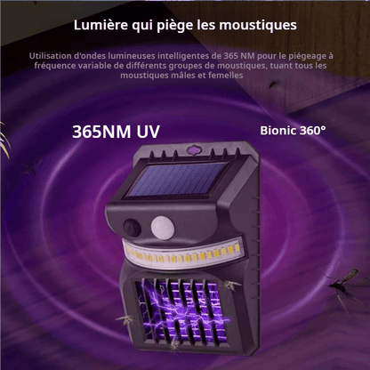 Lampe solaire extérieur LED avec capteur de mouvement et tue moustiques - Habitat Bois Lumière