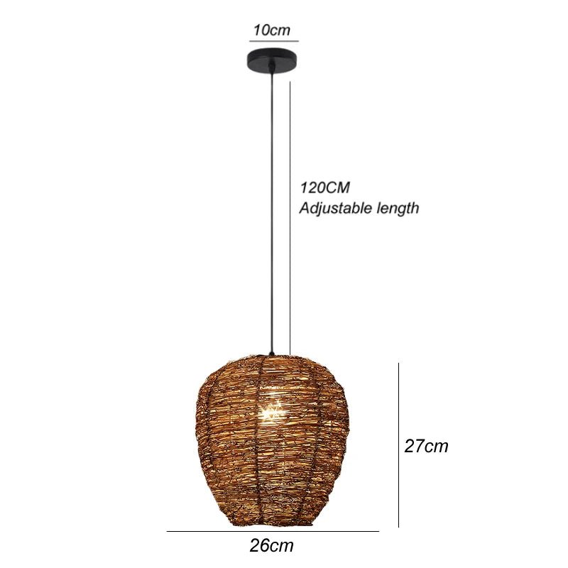 Suspension en bambou, tissée à la main , lustre style rotin - Habitat Bois Lumière