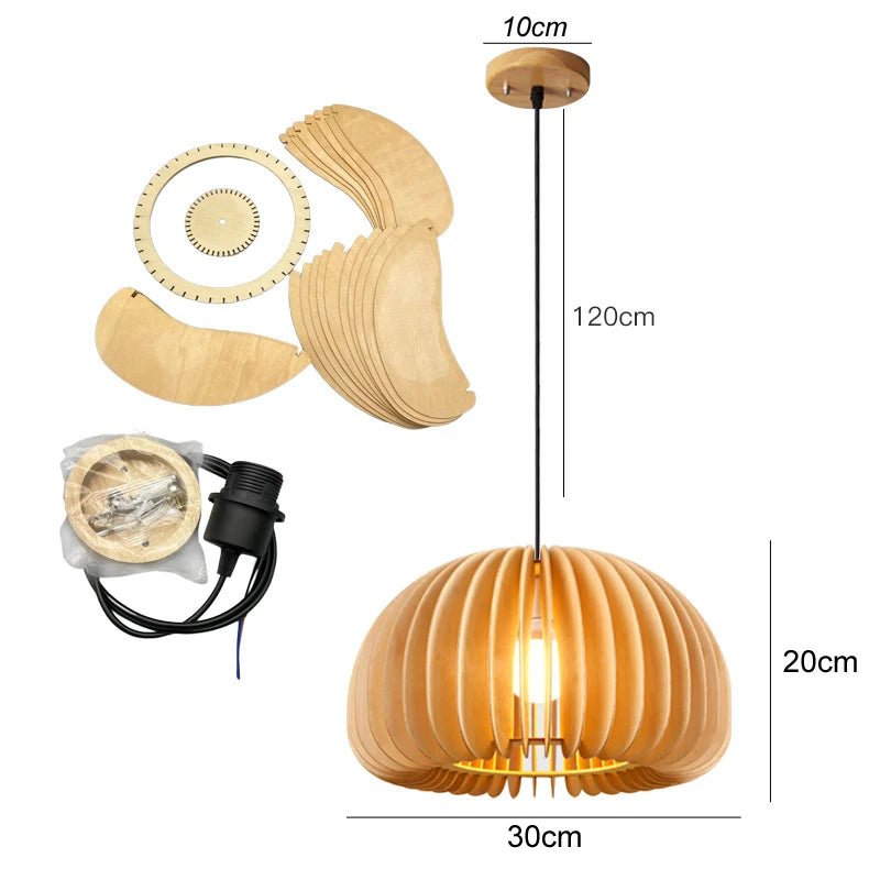 Suspension en bambou, tissée à la main , lustre style rotin - Habitat Bois Lumière