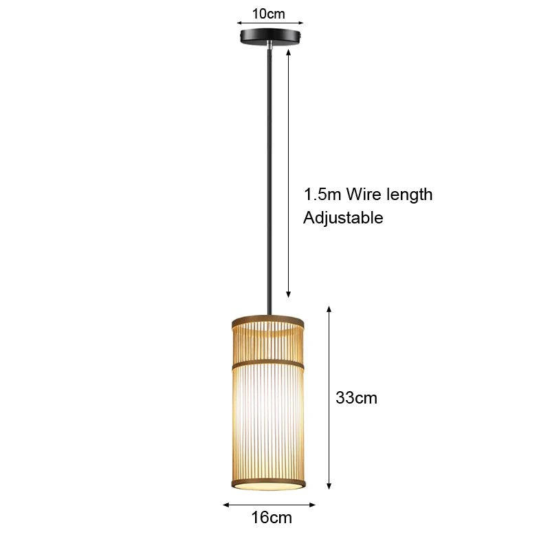 Suspension en bambou, tissée à la main , lustre style rotin - Habitat Bois Lumière