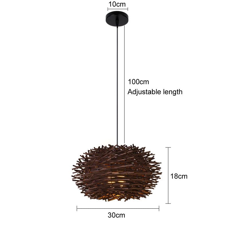 Suspension en bambou, tissée à la main , lustre style rotin - Habitat Bois Lumière