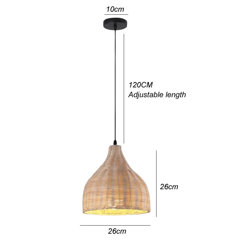 Suspension en bambou, tissée à la main , lustre style rotin - Habitat Bois Lumière