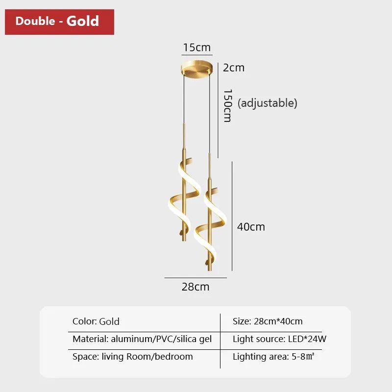 Suspension, Lustre, applique LED spirale moderne - Habitat Bois Lumière