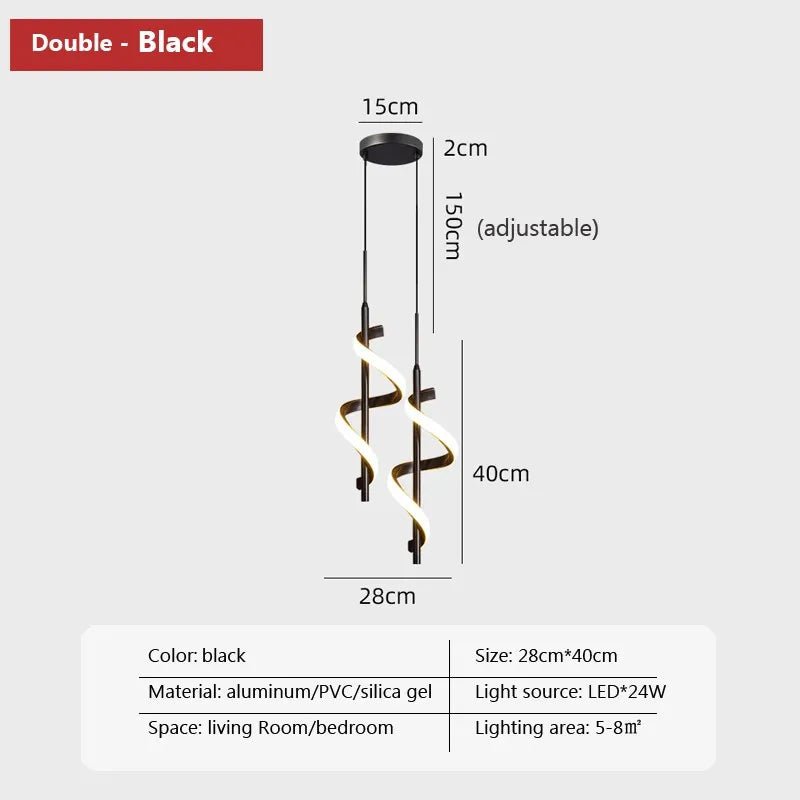 Suspension, Lustre, applique LED spirale moderne - Habitat Bois Lumière