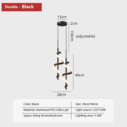 Suspension, Lustre, applique LED spirale moderne - Habitat Bois Lumière