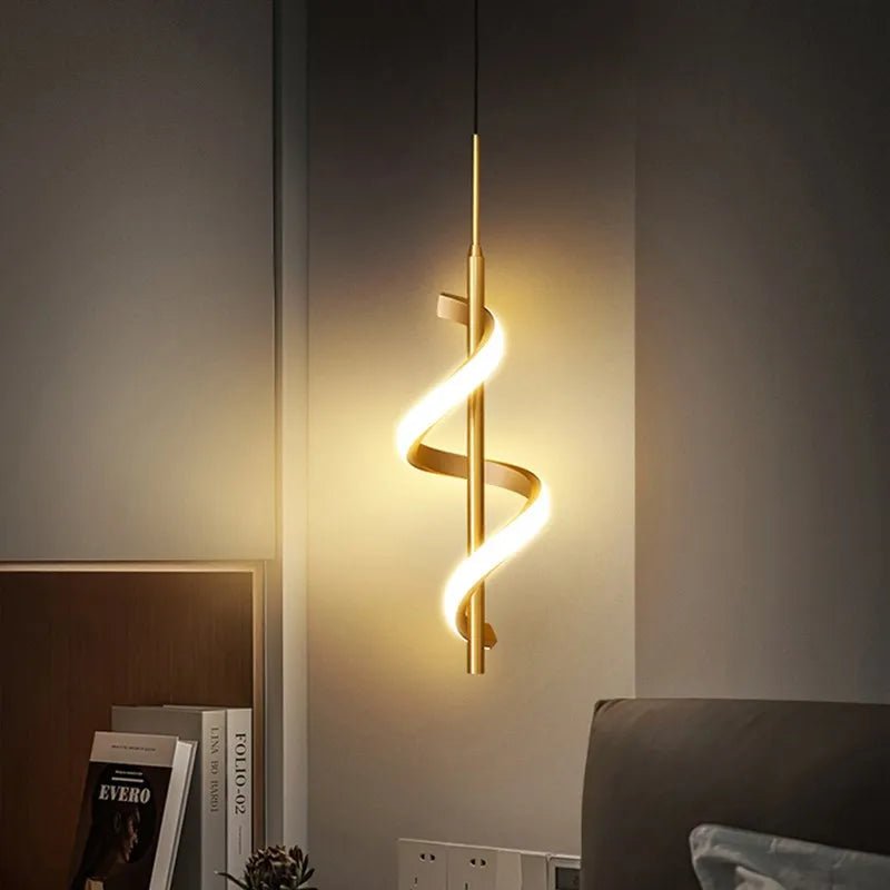 Suspension, Lustre, applique LED spirale moderne - Habitat Bois Lumière