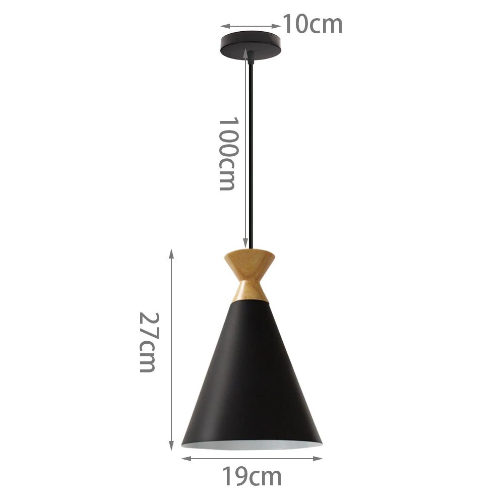 Suspensions industrielles en bois, abat-jour E27, luminaires suspendus - Habitat Bois Lumière