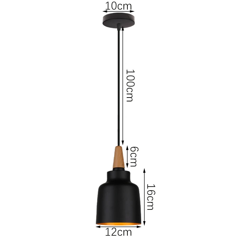 Suspensions industrielles en bois, abat-jour E27, luminaires suspendus - Habitat Bois Lumière