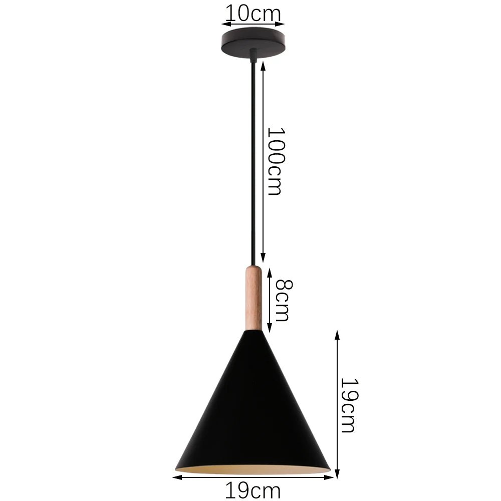 Suspensions industrielles en bois, abat-jour E27, luminaires suspendus - Habitat Bois Lumière