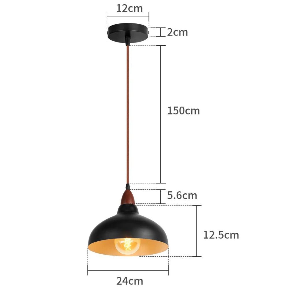 Suspensions industrielles en bois, abat-jour E27, luminaires suspendus - Habitat Bois Lumière