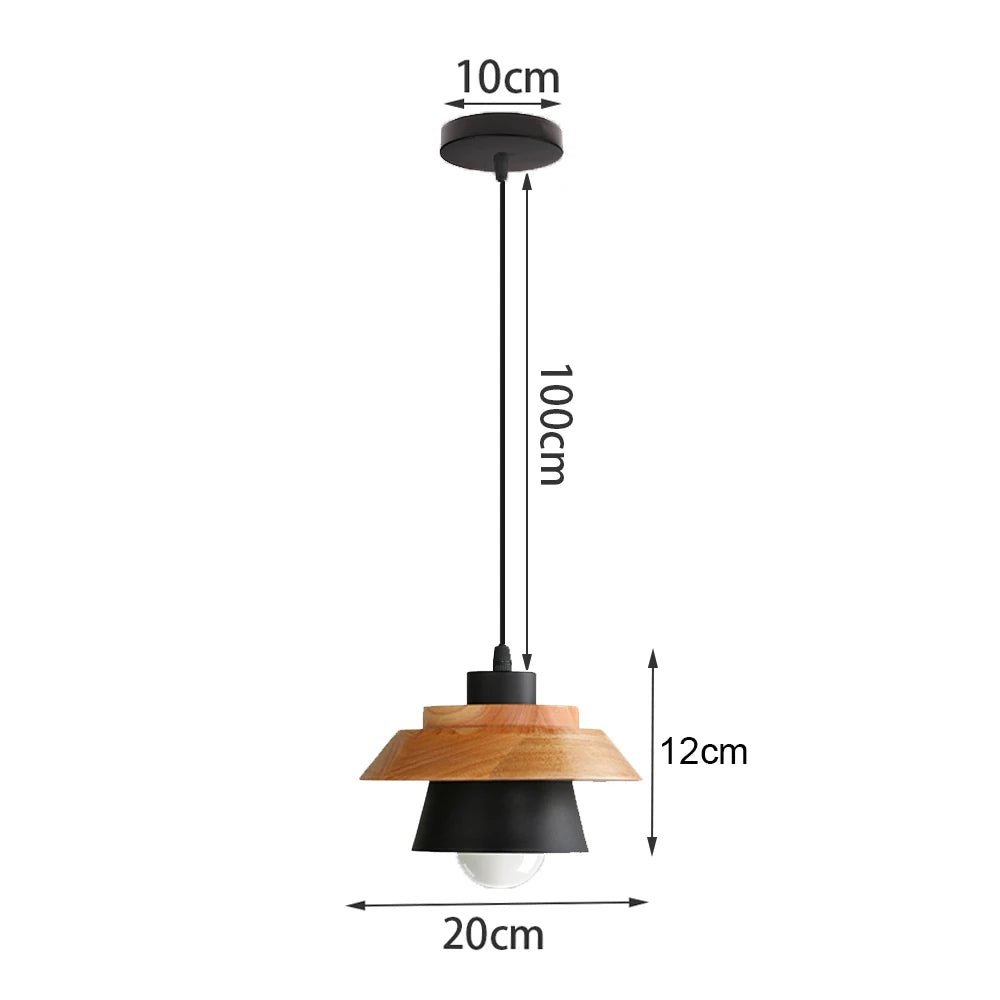 Suspensions industrielles en bois, abat-jour E27, luminaires suspendus - Habitat Bois Lumière