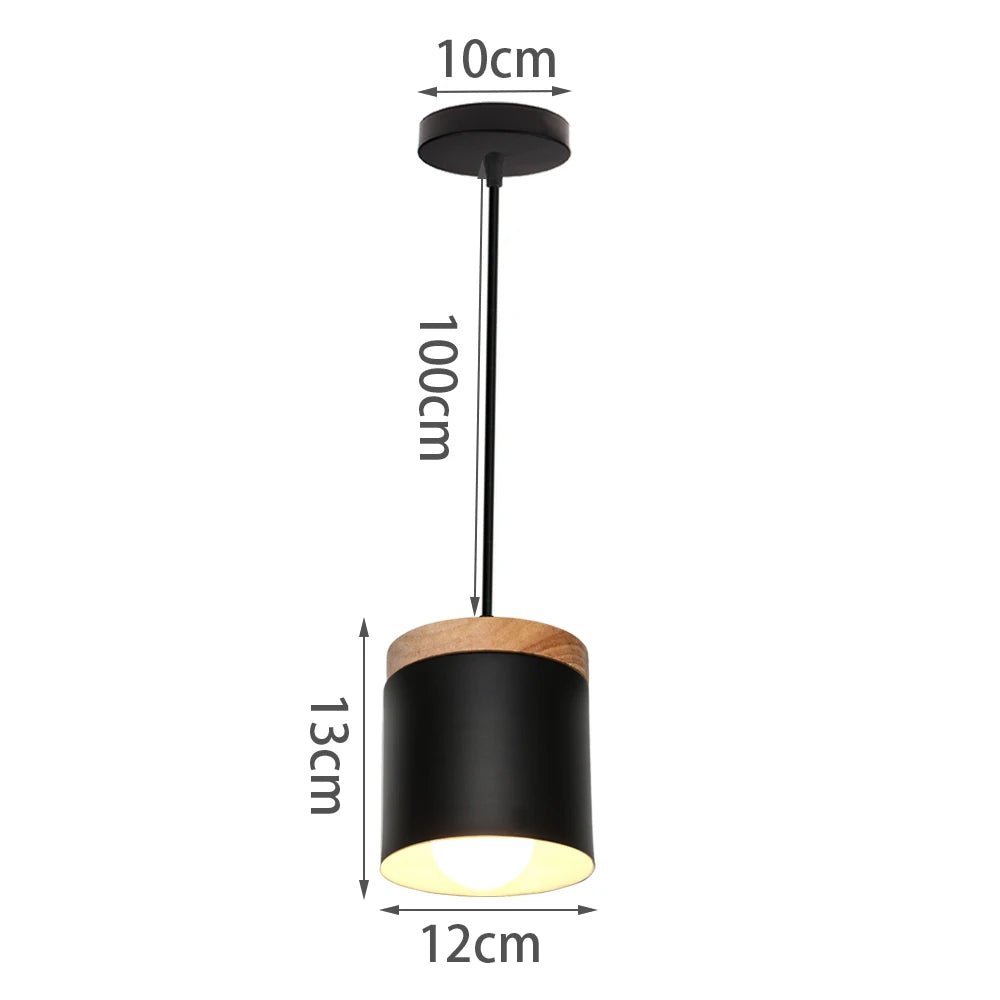 Suspensions industrielles en bois, abat-jour E27, luminaires suspendus - Habitat Bois Lumière