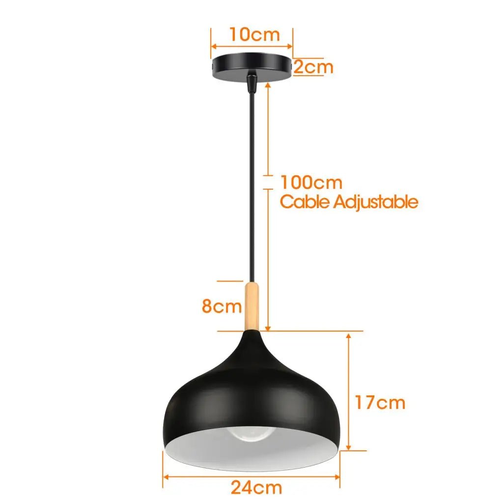 Suspensions industrielles en bois, abat-jour E27, luminaires suspendus - Habitat Bois Lumière