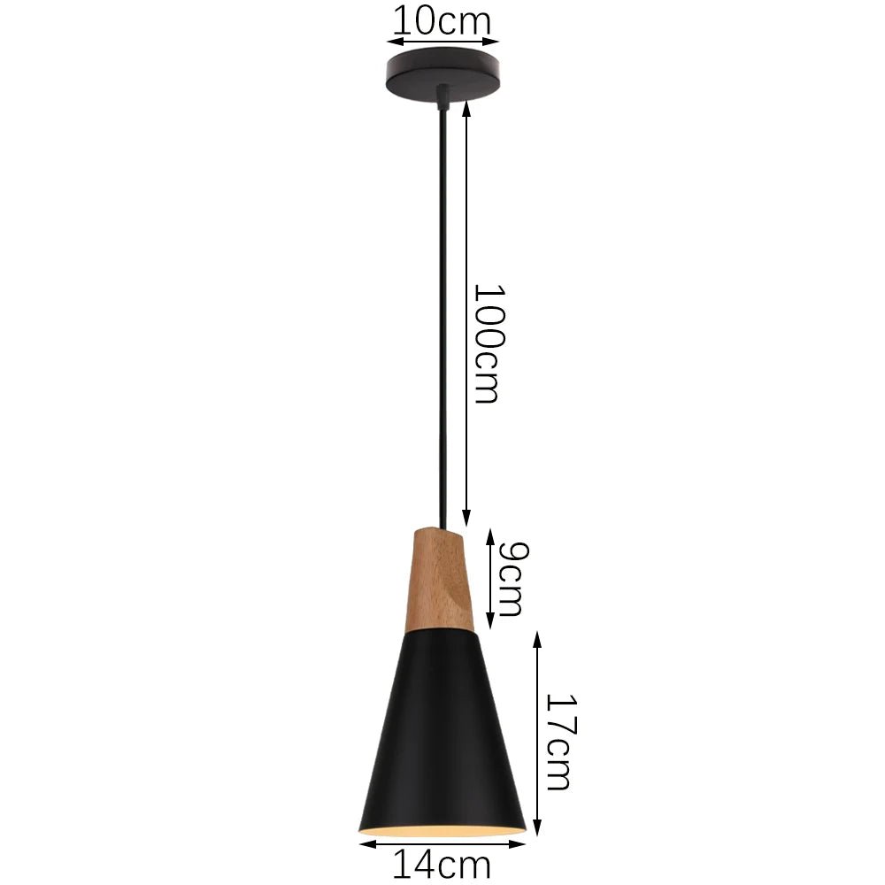 Suspensions industrielles en bois, abat-jour E27, luminaires suspendus - Habitat Bois Lumière