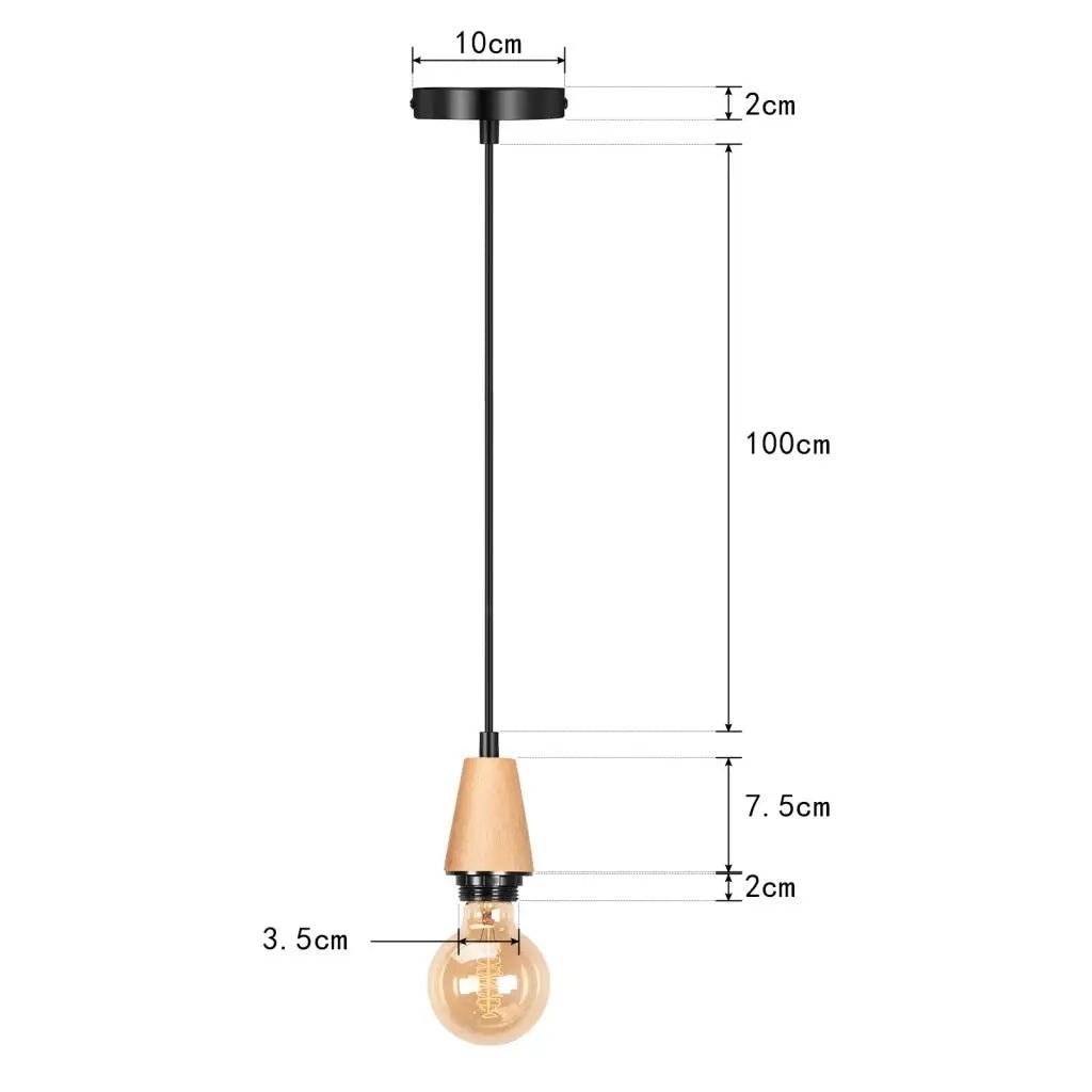 Suspensions industrielles en bois, abat-jour E27, luminaires suspendus - Habitat Bois Lumière